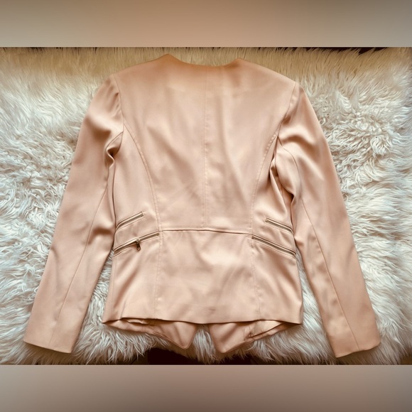 CACHE Open Front Draped Jacket Blazer Blush Pink Peach Sz 6 Sm/Md - Picture 4 of 7